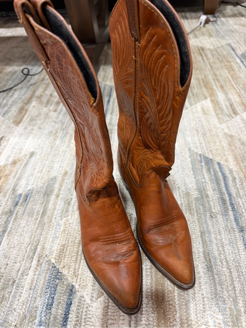 Dockers Brown Leather Western Cowboy Ankle Boots